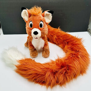 TODD Fox & The Hound 11” Plush Long Tail 42” Boa Disney Parks Disneyland Stuffed